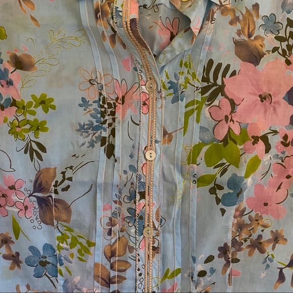 Max Volmary Diamonds & Pearls blouse.Blue, size 12 - Picture 3 of 8